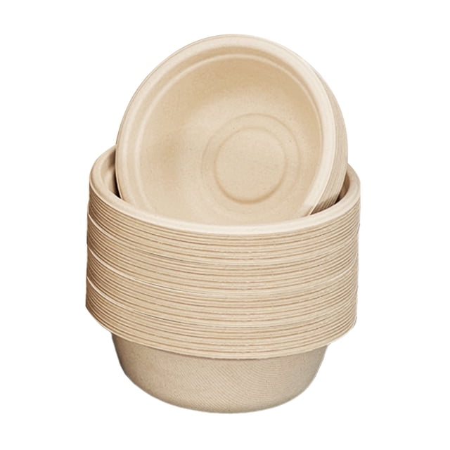 50 UNIDS Tazones Desechables de 500 ml Juego de Vajilla de Papel Compostable Desechable Vajilla Degr Tomshoo Tipo 6