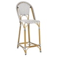 thumbnail image 4 of SAFAVIEH Zaid Outdoor Patio Stackable, Counterstool, Black/White/Brown, Set of 2, 4 of 11