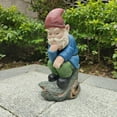 thumbnail image 6 of Hi-Line Gift Ltd. Blue Muse: Pensive Polyresin Thinking Gnome Figurine, 6 of 6