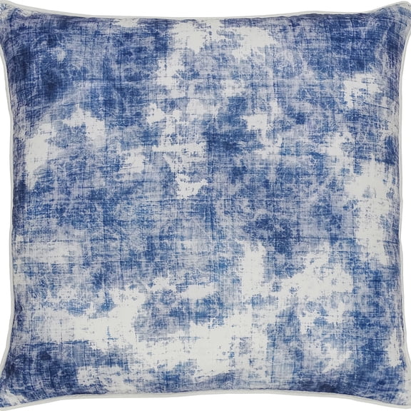 Renwil Skye 22x22" Square Modern Fabric Decorative Pillow in Denim Blue