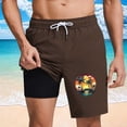 thumbnail image 2 of UVEASISHA Mens Compression Liner Swim Trunks Tropical Sunset Printed Board Shorts Lightweight Quick Dry Swimwear Bathing Suit Short Pants with PocketsBrown XL, 2 of 7