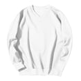 thumbnail image 4 of Zylanna Men's Big & Tall Long Sleeve Sweatshirt, Solid Color V-Neck Fall and Winter Loose Fit Casual Pullover Tops for Daily Wear White, 4 of 9