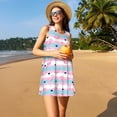 thumbnail image 3 of Fotbe Flamingo1 Pattern Women’s Summer Tank Midi Dress – Sleeveless A-Line Dress, Floral T-Shirt Dress, Casual Flowing Beach Sundress, 3 of 7