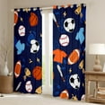 thumbnail image 2 of jejeloiu Baseball Game Blackout Curtains (2-Pack,42x63),Rugby Basketball Sport,Microfiber Decor For Kids, 2 of 6