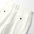 thumbnail image 6 of Moocorvic Mens Pleated Dress Pants, Relaxed Fit Classic Straight Leg, Cuffed Hem Business Casual Trousers,White, 6 of 7