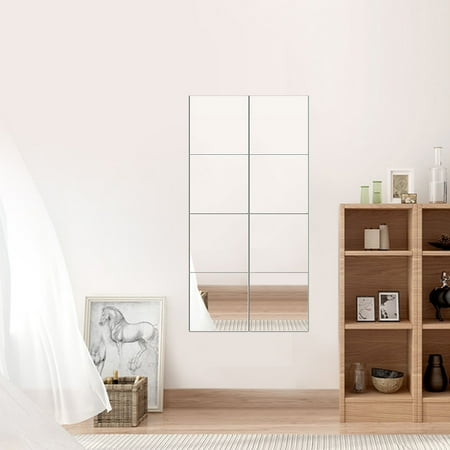 zerone 25pcs diy square mirror wall stickers - 15cm self-adhesive