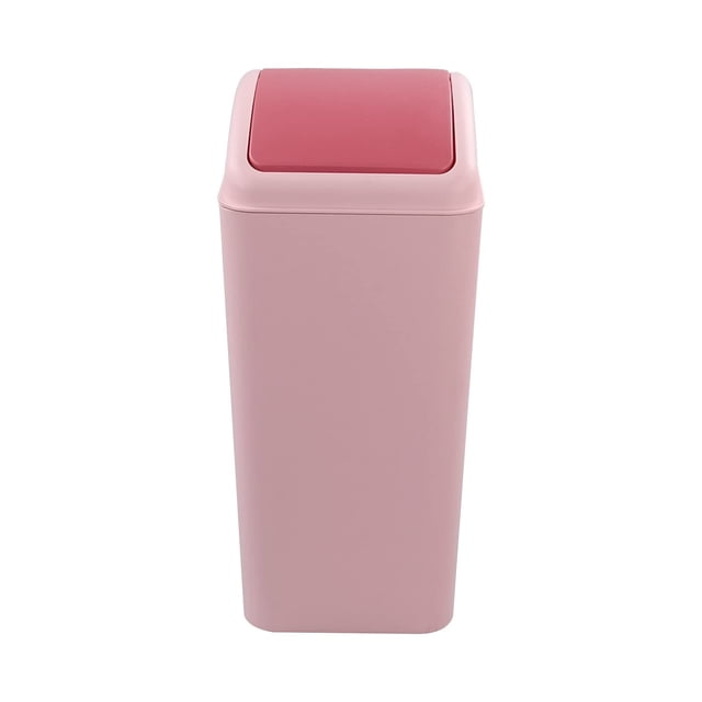 Papelera de plástico Ggbin de 16 L con tapa basculante, rosa