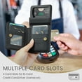thumbnail image 5 of Allytech Business Wallet Case for Samsung Galaxy Z Flip3 with Credit Card Holder, [RFID Blocking] [Camera Screen Protection] PU Leather Magnetic Clasp Kickstand Shockproof Protective Case - Black, 5 of 7