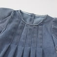 thumbnail image 4 of Efsteb Summer Dress for Girls Fashion Fly Sleeve Wrinkled Denim Dress Round Neck Short Sleeve Casual Dresses (Blue,7 Years), 4 of 8