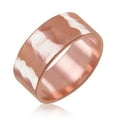 thumbnail image 3 of Solid Copper Hammered Band Ring - Arthritis Pain Therapy 8mm Pure Copper Ring Size: 8, 3 of 3