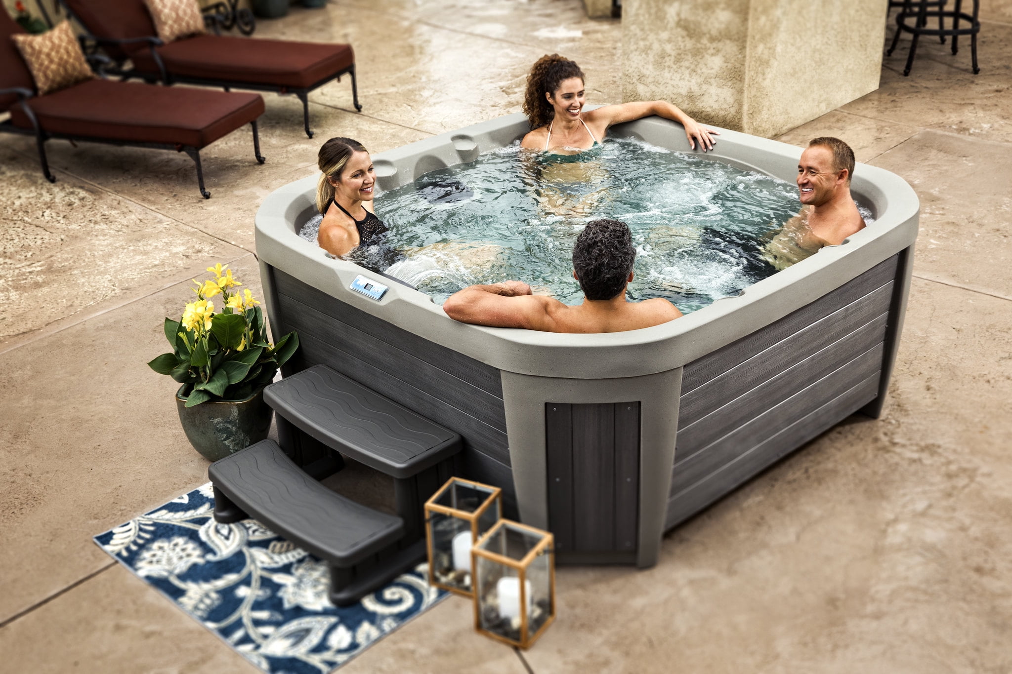 All New 2025 HydroLuxe BALI Taupe/Grey Hot Tub - 6-person, 46 Jets, 230v