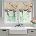 thumbnail image 4 of Chinese Ink Painting Tie Up Curtains for Windows, Adjustable Balloon Window Shades, Pink Peach Blossom Branches Kitchen Window Treatments Adjustable Roll Up Curtain for Basement/Nursery 52"x45", 4 of 8