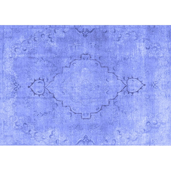 Ahgly Company Machine Washable Indoor Rectangle Persian Blue Traditional Area Rugs, 3' x 5'