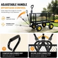 thumbnail image 3 of Elleree 880LB Capacity Steel Garden Carts Heavy Duty,Outdoor Utility Push Yard Wagon Wheel Barrow with Removable Sides and Liner, 3 of 13