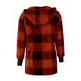 thumbnail image 6 of Uootdi Winter Coats for Women Plaid Warm Plush Hooded Jackets Cardigan Fuzzy Jacket Trendy Fleece Fuzzy Outerwear Gift, 6 of 6