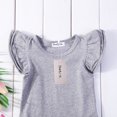thumbnail image 3 of Infant Baby Girl Boy Fly Sleeve Romper Round Neck Solid Color Bodysuit, 3 of 6