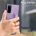 thumbnail image 5 of Nalacover For Samsung S20 Case Ring Holder Kickstand with Credit Card Holder, Back Flip Premium Leather Magnetic Clasp Removable Wirst Hand Strap Cover for Samsung Galaxy S20, Purple, 5 of 15