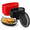 Black and Red, variant on 50 Pack Black Plastic Food Baskets 9" X 5.7" Oval Fry Fast Basket Serving For Hot Dogs Burgers Sandwiches Fries Barbecues Picnics