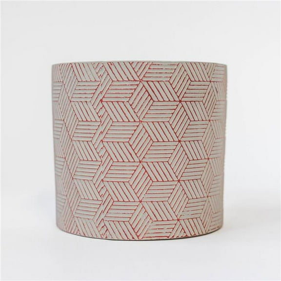 MDR Trading Inc. FP-CNP-114_Q01 Red And White Geometric Pattern Planter