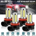 thumbnail image 1 of 4x H11 H9 H8 LED Headlight Kit High/Low Beam Fog Driving Bulbs 6500K Xenon White, 1 of 5