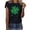 Green/Black, variant on VBVC No Boundarie Women's St.Patrick's Day Short Sleeve T-Shirt,Ladies Glitter Shamrock Basic Tee,Green Irish Holiday Tops For Women,Black,S-2XL