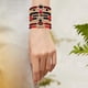 thumbnail image 2 of Pulsera de fútbol de capa apilable brazalete de cristal del corazón de la letra de la amistad pulsera de estiramiento conjunto de pulseras (B E), 2 of 5