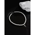 thumbnail image 3 of QQTDFG Men Faux Pearl Beaded Rhinestone Cross Pendant Necklace for Men Jewelry for Men-default, 3 of 4