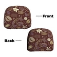 thumbnail image 6 of Kdxio Coffee and Flowers Pattern Print 2 Piece Car Head Rest Covers Set Auto Front/Rear Seats Headrest Cover Universal Fit Most Cars,Sedan, SUV, 6 of 9