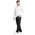 thumbnail image 5 of Tyhengta Mens Pants Athletic Open Bottom Running Pants Mesh Mens Sweatpants with Pockets Black/White S, 5 of 9