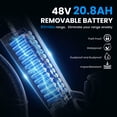 thumbnail image 6 of ESKUTE C300 1500W Electric Bike for Adults, 48V 20.8Ah Battery, 32MPH, 80 Miles Range, 26"x4.0" Fat Tire Step-Thru Ebike, Full Suspension Electric Bicycle, 8-Speed Blue, UL2849, 6 of 9