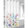 thumbnail image 2 of No Hook Shower Curtain with Snap-in Liner, Colorful Spring Floral Waterproof Fabric Bathroom Curtains, Farmhouse Flowers Modern Art Bath Curtains & Mesh Top Window Narrow 36"x78", 2 of 9