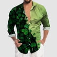 thumbnail image 2 of PMUYBHF Male St. Patricks Day Male St. Patricks's Day Long Sleeve Shirt Autumn Casual 3D Printing Hawaii Long Sleeve Shirts Tops GN6 XXXL, 2 of 4
