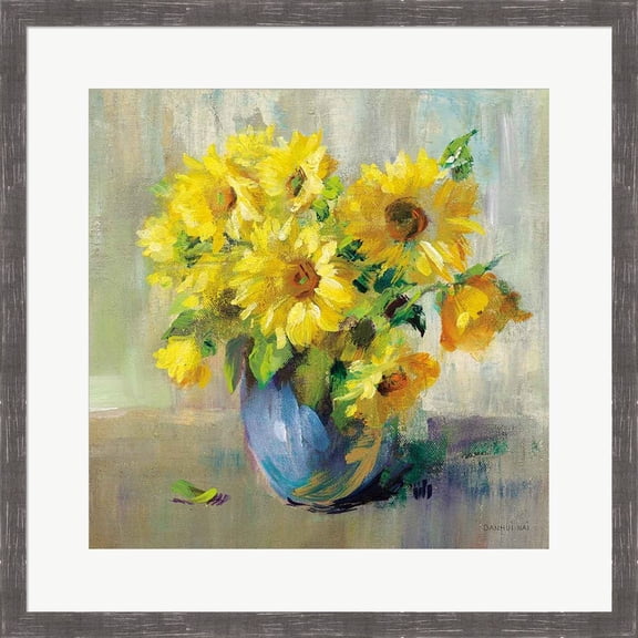 Great Art Now Sunflower Still Life II by Danhui Nai, Framed Wall Art, 24.5W x 24.5H