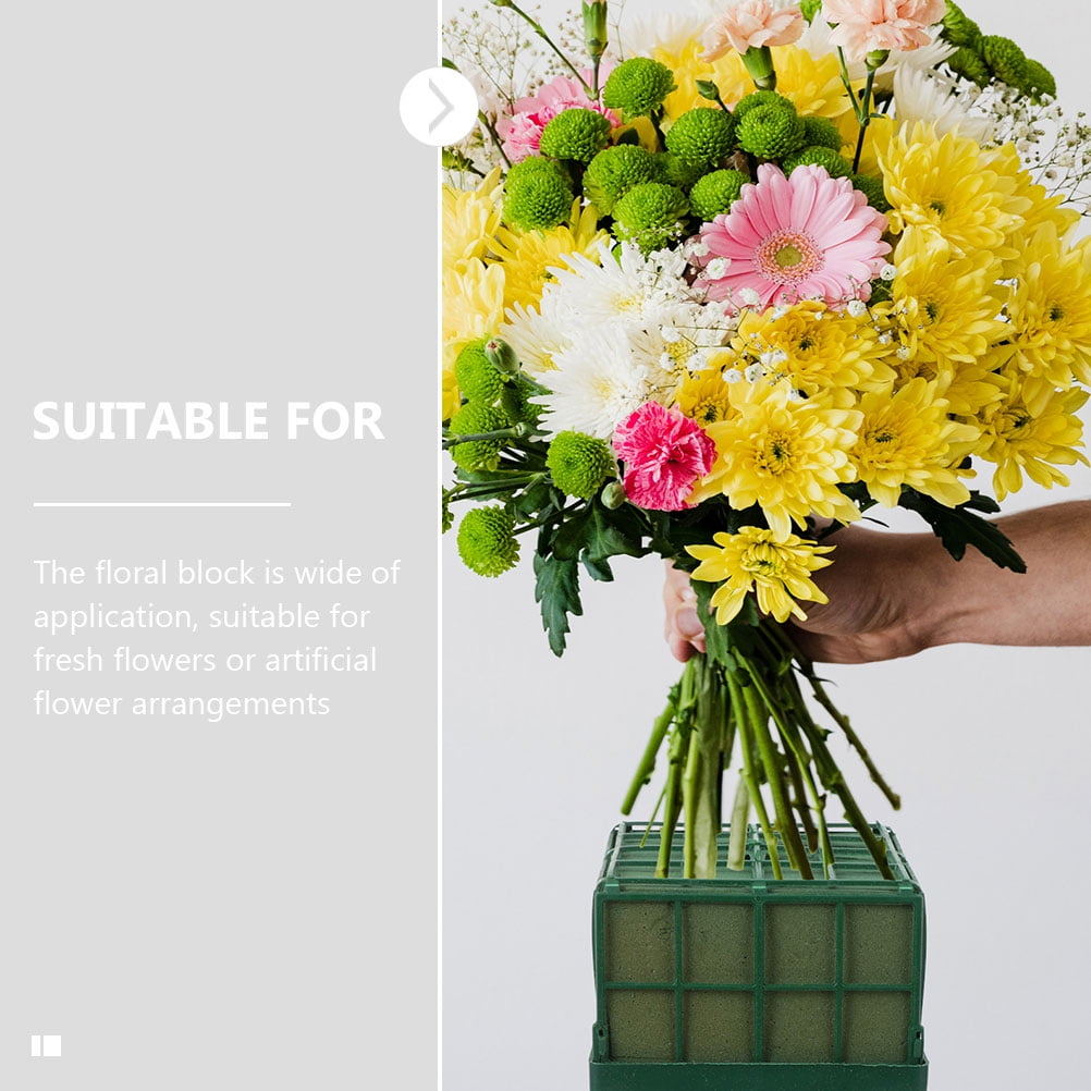 Phenofice Floral Arranging Supplies Green Plastic for Women Anniversary 6Pcs 4.3x4.3x3.5in