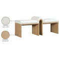 thumbnail image 4 of Meridian Furniture Delphine Cream Vegan Leather Upholstered Bench, 4 of 8