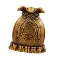 thumbnail image 4 of Fancyes Brass Piggy Bank Blessed Bag Shape Sculpture Art Creative Attracts Rice and Treasures for Office Living Room Decor Old color, 4 of 8