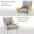 thumbnail image 6 of SEYNAR Velvet Upholstered Dining Chairs Set of 6,Modern Glam Accent Side Chairs with Gold Metal Legs ,Luxury Tufted Vanity Chair for Living Room, Bedroom, Kitchen(Grey), 6 of 7