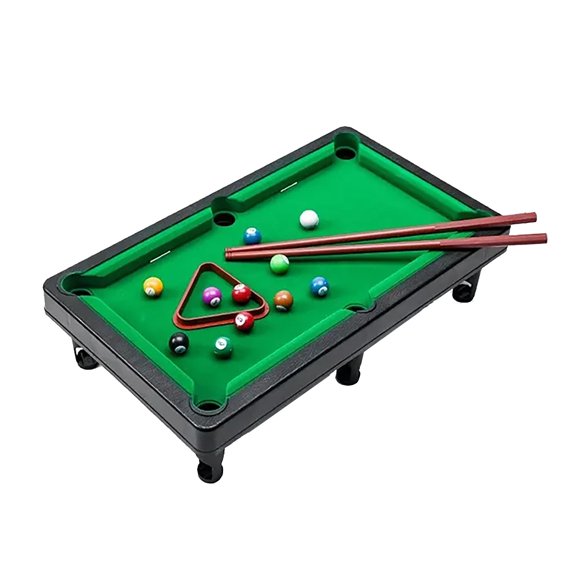 BINGLI Mini Pool Table, Home Office Desk Stress Relief Games Mini Pool Table Tabletop Desktop Billiards Snooker Game with 2 Sticks and Balls for Kids Adults Dorm Room