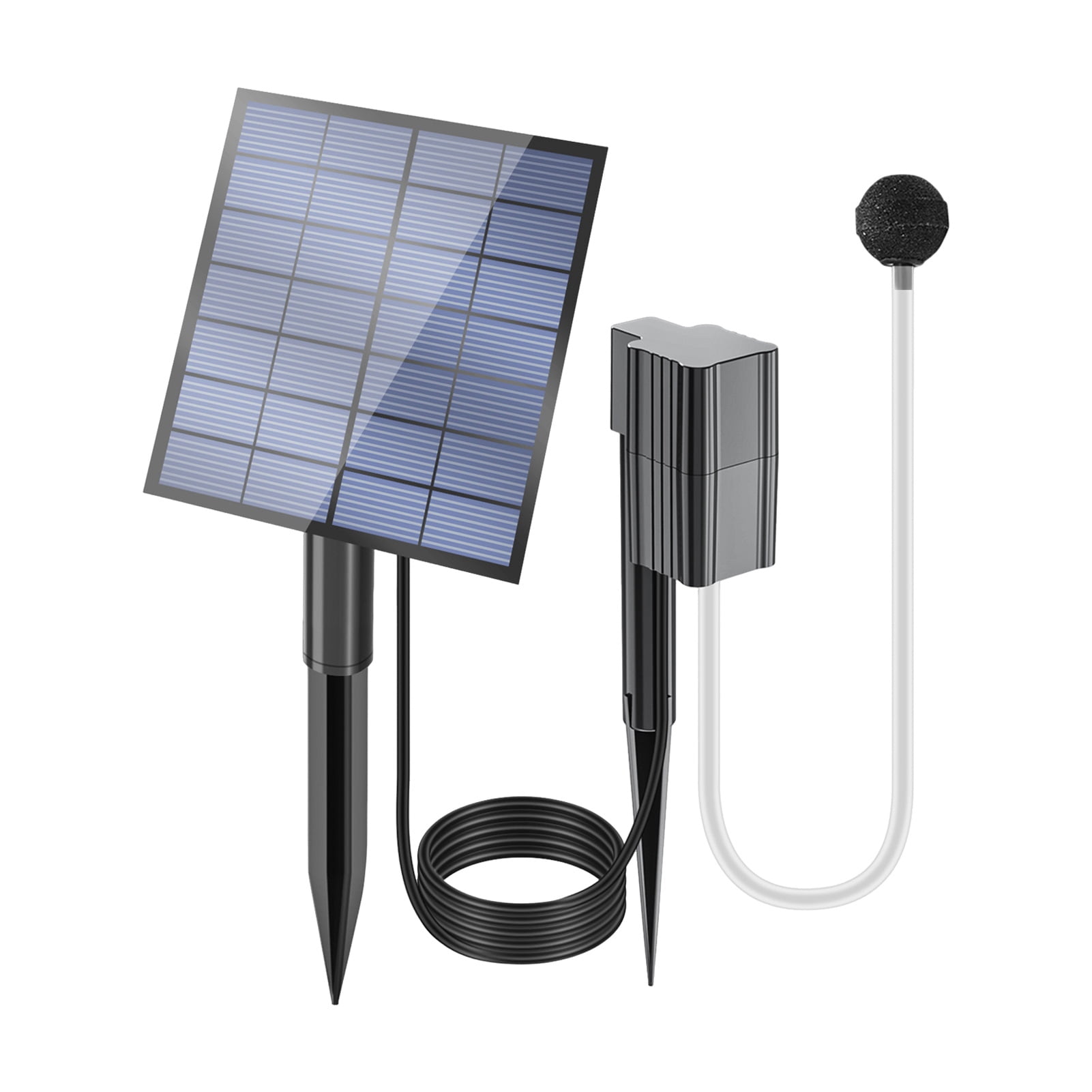 Eisoary Solar Pond Oxygenator Aquarium Oxygen Aerator 2.5W Solar Air Oxygen Pump Fishing Aerator with Pipe Air Bubble Stone for Garden Pond Fish Tank Fishing Black