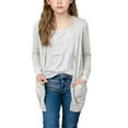 thumbnail image 2 of talentlend Girls Cardigan Open Front Casual Lightweight Long Cardigans Loose Cute Outerwear with Pockets, 2 of 7