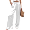 thumbnail image 2 of bovemsi Wide Leg Pants for Women Elastic Casual Trousers White Summer Outfits for Women XXL, 2 of 5