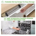 thumbnail image 6 of 12.59in to 23.22in Expandable Roll Up Dish Drying Rack TeqHome Over The Sink Kitchen Rolling up Dish Drainer with 2 Utensil Baskets for Kitchen Dishes Cups, 6 of 11