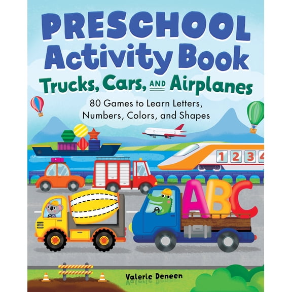 Pre-Owned Preschool Activity Book Trucks, Cars, and Airplanes: 80 Games to Learn Letters, Numbers, Colors, and Shapes (Paperback) 1638073546 9781638073543
