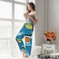 thumbnail image 4 of Uemuo Transportations With Cute Animals Pattern Women's Wide Leg Palazzo Lounge Pants with Pockets Light Weight Loose Comfy Casual Pajama Pants-Large, 4 of 9