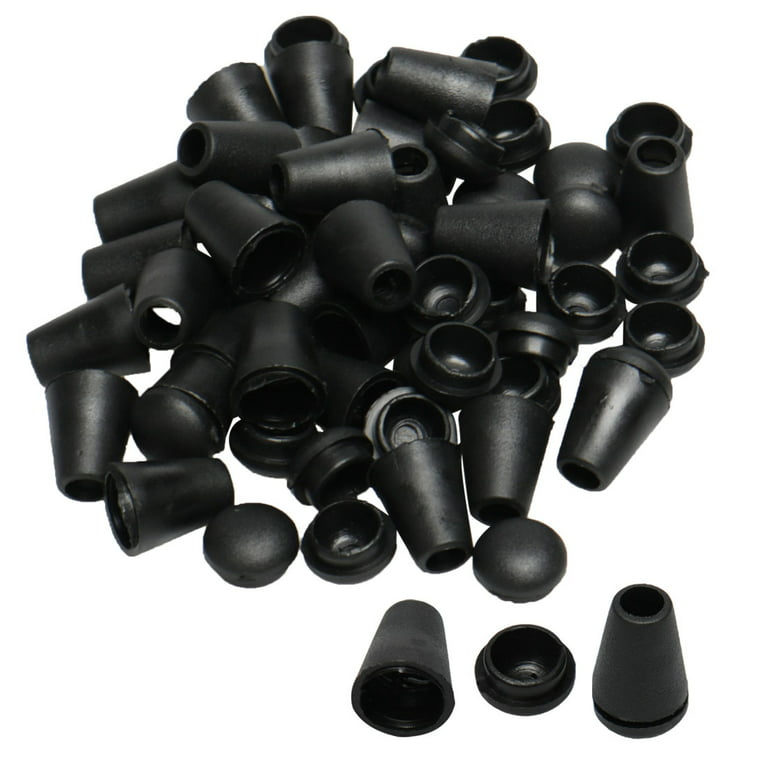 Global Bargains Black Plastic 6mm Dia Cylindrical Spring Clip Cord Locks Stopper Toggles 50pcs