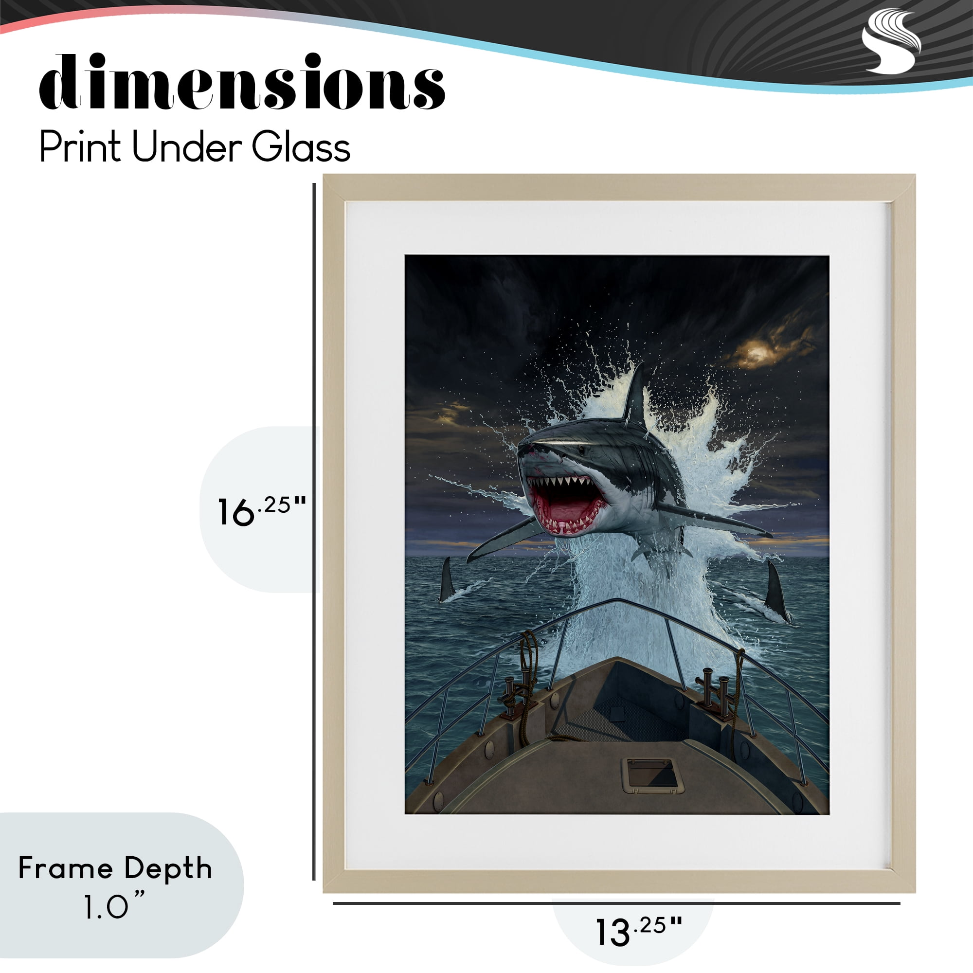 Stupell Industries Fish Out Of Water Birch Framed Print Under Glass, design by Vincent Hie