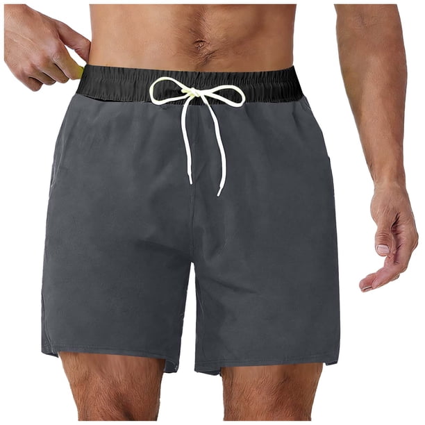 Pantalones Cortos de Cintura Elástica para Hombre Pantalones de Baño Impresos Respirables Secos Rápidos, Pantalones de Cintura Elástica para Hombre para la Playa Y Diarios