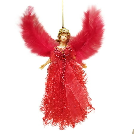 Tarmeek Christmas Decorations Indoor Outdoor Christmas Feather Angel Doll Hanging Xmas Tree Pendants Ornaments Home Decor for Home Decor Xmas Party Decoration