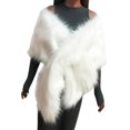 thumbnail image 2 of Women Faux Fox Fur Long Shawl Stole Wrap Shrug Scarf Bridal Wedding, 2 of 3