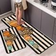 thumbnail image 3 of Pumpkin Fall Kitchen Rugs and Mats Set of 2 PCS, Pumpkins Stripe Autumn Mats for Floor, Bathroom, Fall Home Kitchen Thanksgiving Decorations 17"x47"+17"x30", 3 of 6